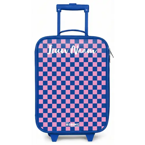 Blokjes - Blauw - Roze Kinderkoffer - Blauw klein -zz3dotto
