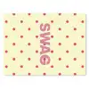 Swag - Roze - Stippen - Geel muismat rubber klein -3d