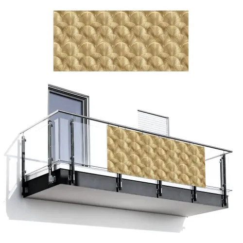 Patroon - Waaier -  Goud Balkonbeschermer Duitsland klein 596 -3d