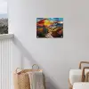 Mozaïek - Zon - Landschap - Dorp tuinposter los doek klein -sfeer8