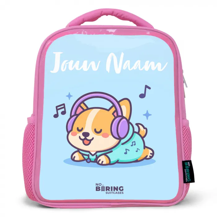 Kawai - Hond - Muziek Kinderrugzak - Roze middel -3d