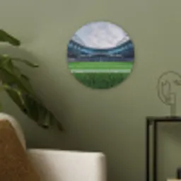 Voetbal - Stadion - Sport - Groen Akoestische PET Vilt - Rond klein -sfeer2