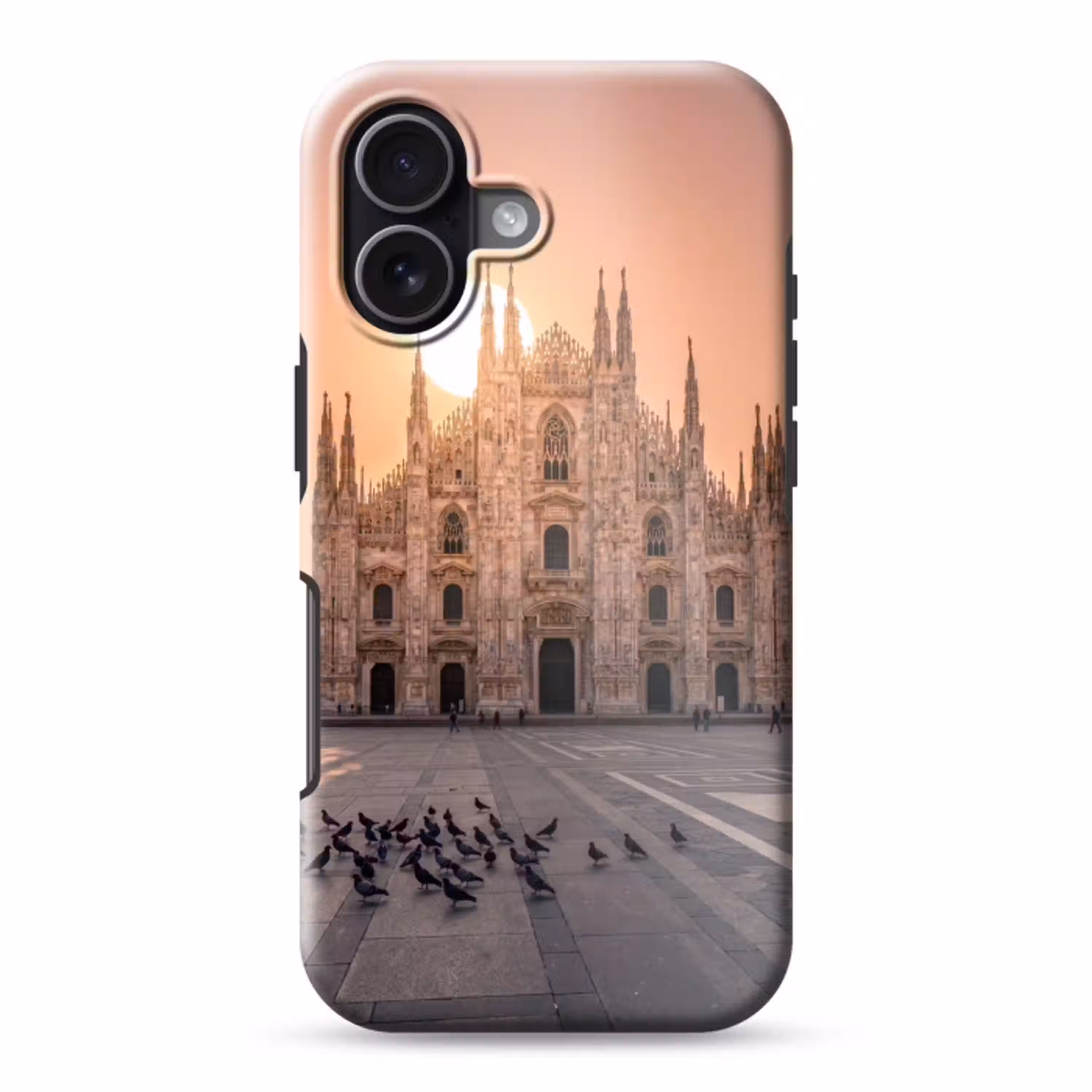Architectuur - Milaan - Plein - Zonsopgang - Oranje Toughcase MagSafe Apple iPhone 17 klein -3d