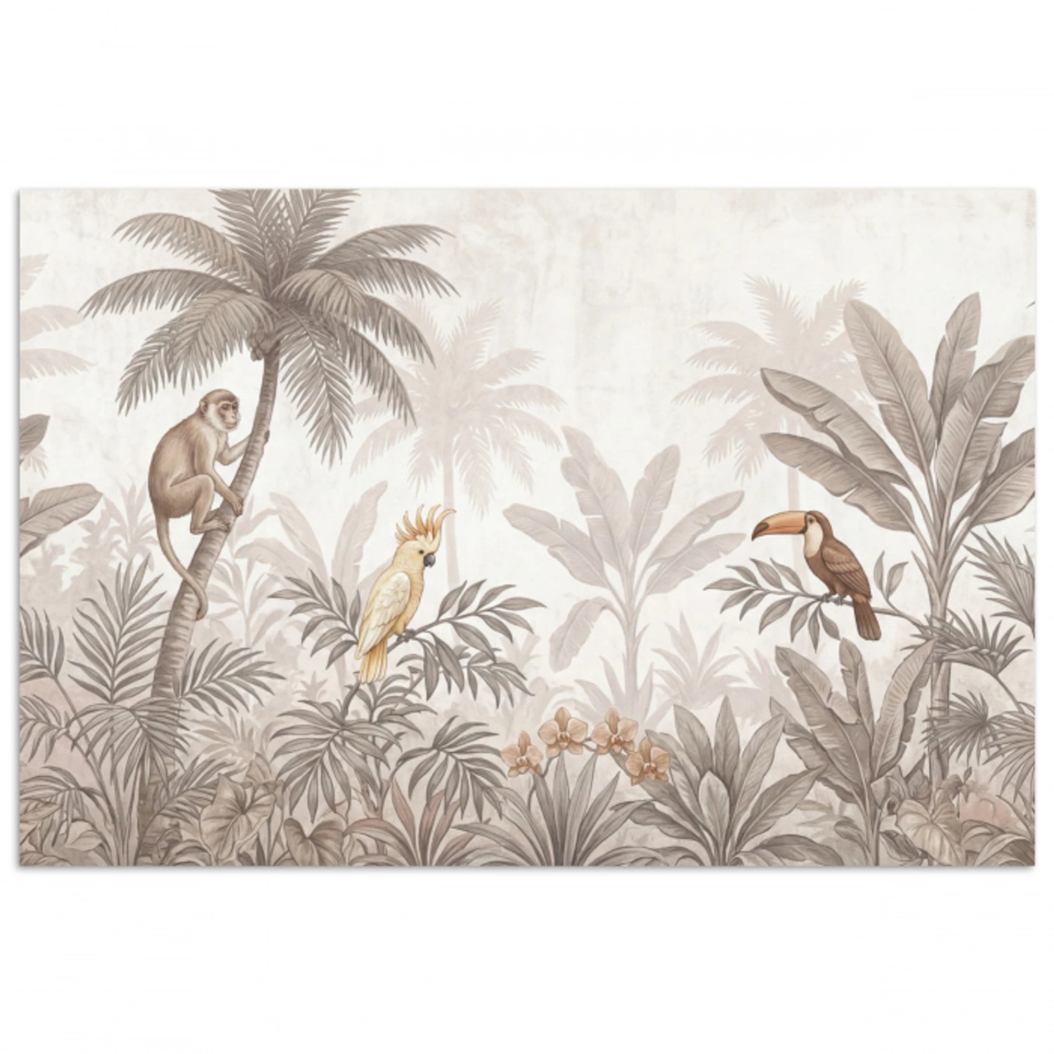 Jungle - Dieren - Palmbomen poster papier klein -3d