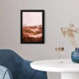 Heuvellandschap - Grafisch - Terracotta fotolijst zwart zonder passe partout klein -sfeer4