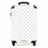 Symmetrisch geplaatste zwarte stipjes over een witte achtergrond NBS - Handbagage koffer - Volwassenen Unisex middel -productfoto_recht