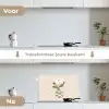 Bloem - Wit - Vaas - Quote keuken achterwand spatscherm klein -voor_na_NL