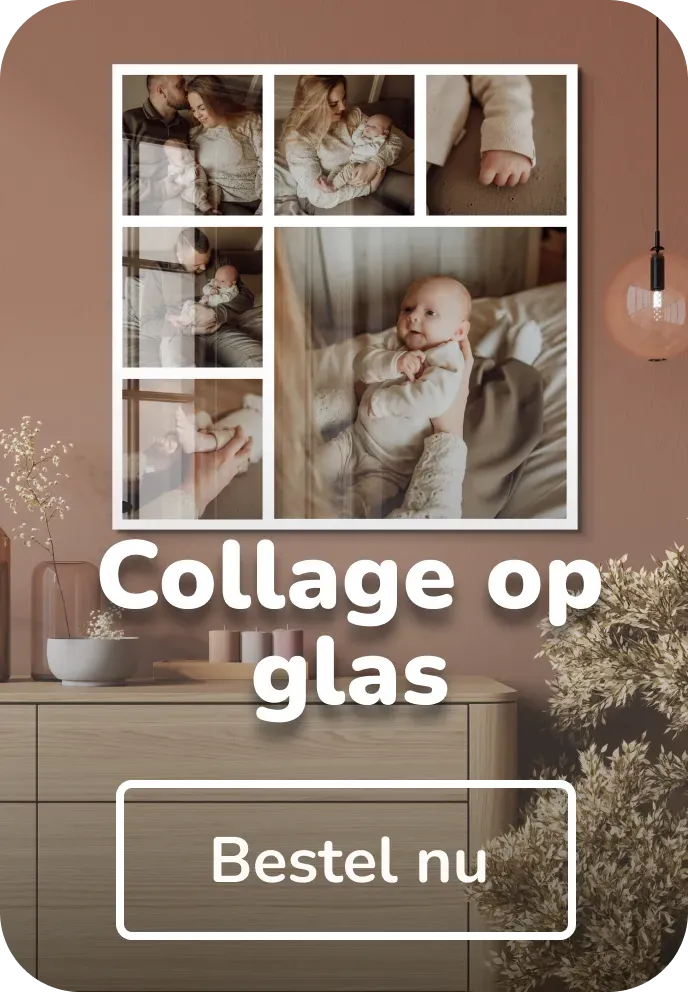 Collage op glas
