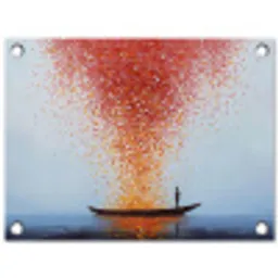 Wolk - Confetti - Boot - Wateroppervlakte tuinposter los doek klein -3d