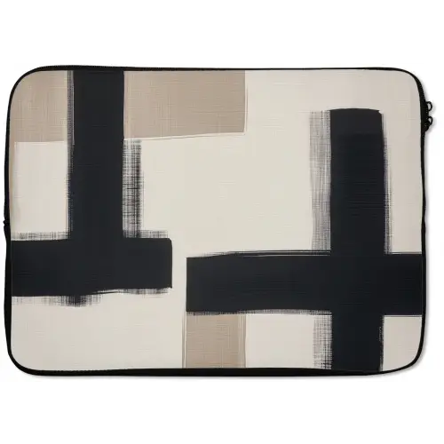 Zwart - Abstract - Japandi laptophoes neopreen klein -zkaufland3dotto