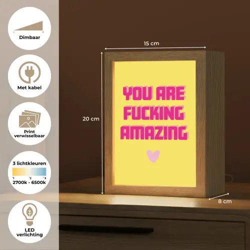 Geel - Valentijn - Tekst Light Box met kabel (Wandlamp) klein -USP_websiteoverzichtNL