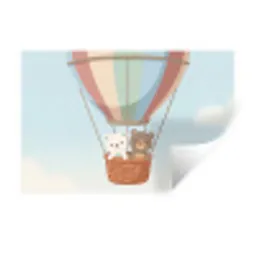 Luchtballon - Beren - Pastel Muursticker klein -3d