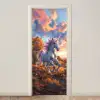 Eenhoorn - Sprookjes dier - Natuur - Meisjes deurposter klein -3d_beige
