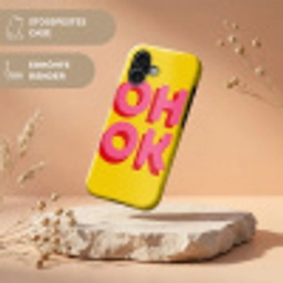 Oh ok - 3D - Geel - Roze Toughcase MagSafe Apple iPhone 17 klein -USP_RandenV_DE