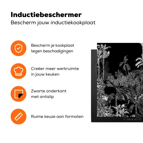 Tropisch - Jungle - Bomen - Bladeren Inductie beschermer vinyl 3mm klein -zzzzzzz-td-ups