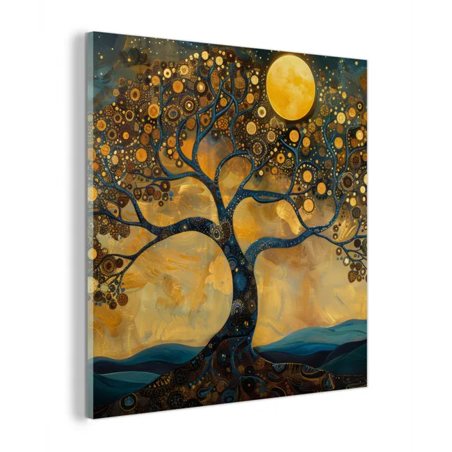 Boom - Maan - Bloemen - Goud - Kunst plexiglas 5mm klein -z3d