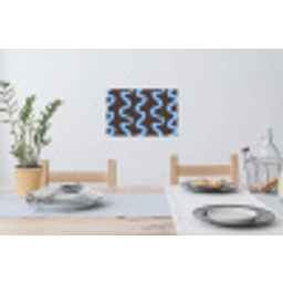Kronkelende lijnen - Blauw - Bruin - Minimalistisch Muursticker klein 286 -eettafel