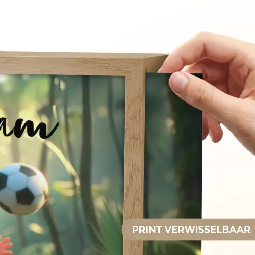 Voetbal - Jongen - Bos Light Box met batterij (Wandlamp kind) middel -USP_websiteprintNL