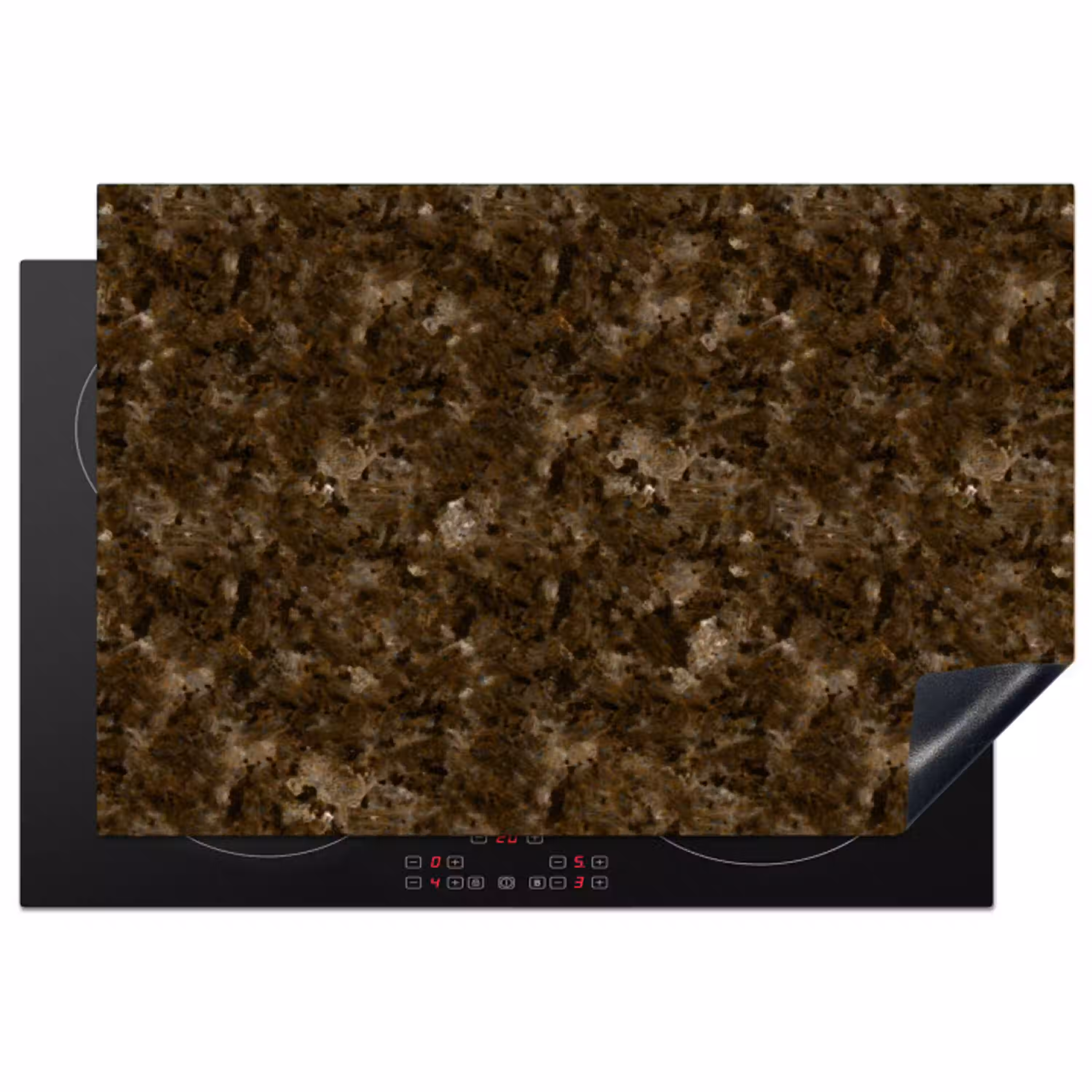 Donker - Graniet - Bruin Inductie beschermer vinyl 3mm klein 276 -3d