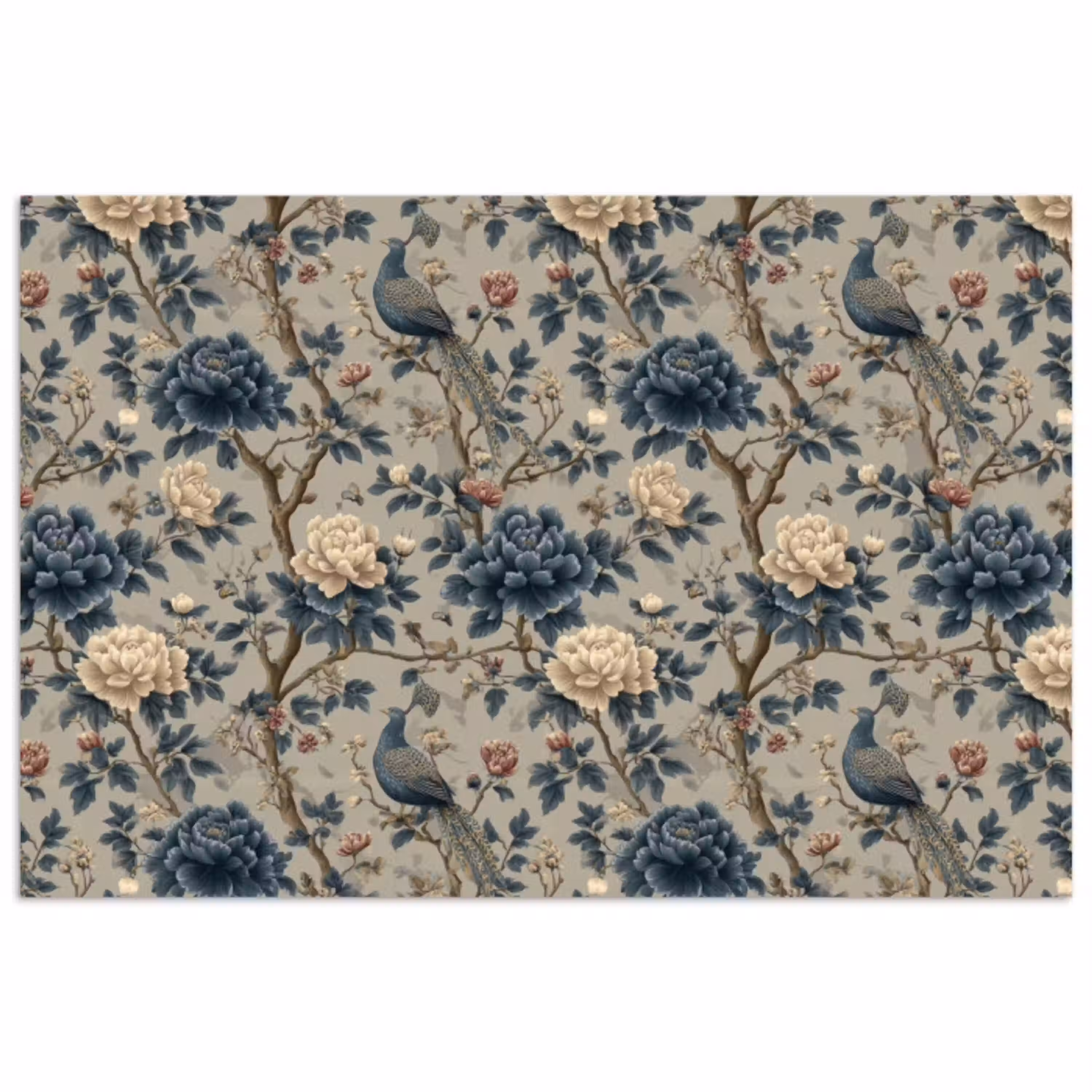Pauw - Bloemen - Blauw poster papier klein 62 -3d