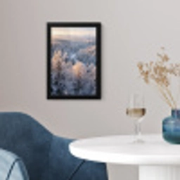Bos - Bergen - Goud - Winter - Warm fotolijst zwart zonder passe partout klein -sfeer4