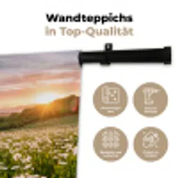 Madelief - Veld - Heuvels - Groen Wandkleed katoen klein -tsfeer2_DE