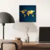 Wereldkaart - Goud - Donkerblauw aluminium wit klein -sfeer5
