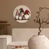 Kabouters - Kerst - Sneeuw - Puntmutsen Wandcirkel kunststof plaat 5mm dik klein -sfeer1