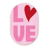 Love - Roze - Hart - Valentijn Wandcirkel Ovaal Glas middel -3d