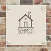 Huis illustratie - Modern Naambord Vierkant klein -sfeer2