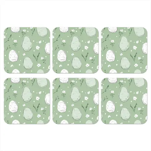 Groen - Eieren - Patroon onderzetter kurk middel -3d