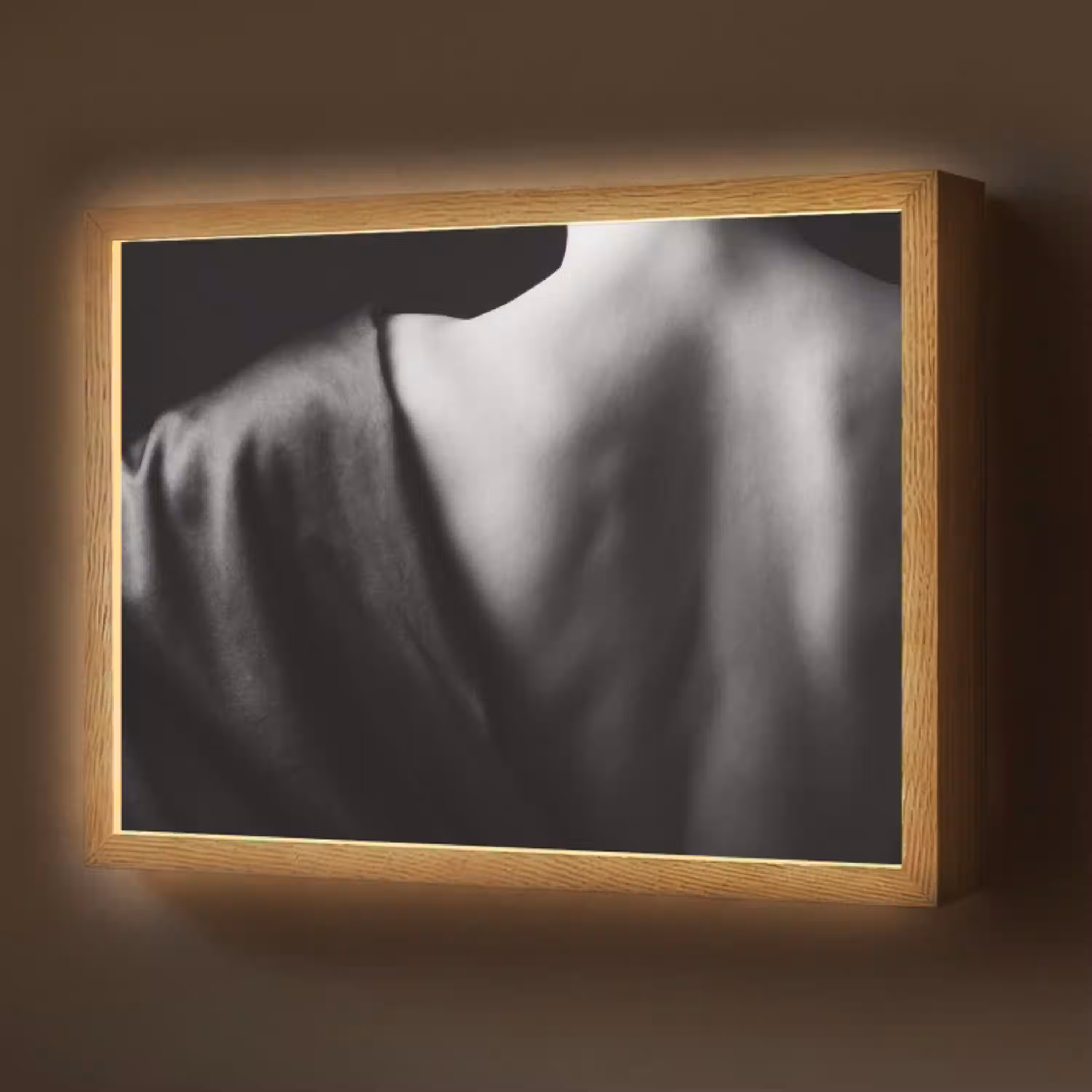 Schouder - Zijde - Rug - Zwart - Wit - Elegant Light Box met batterij (Wandlamp) middel -z3d_website