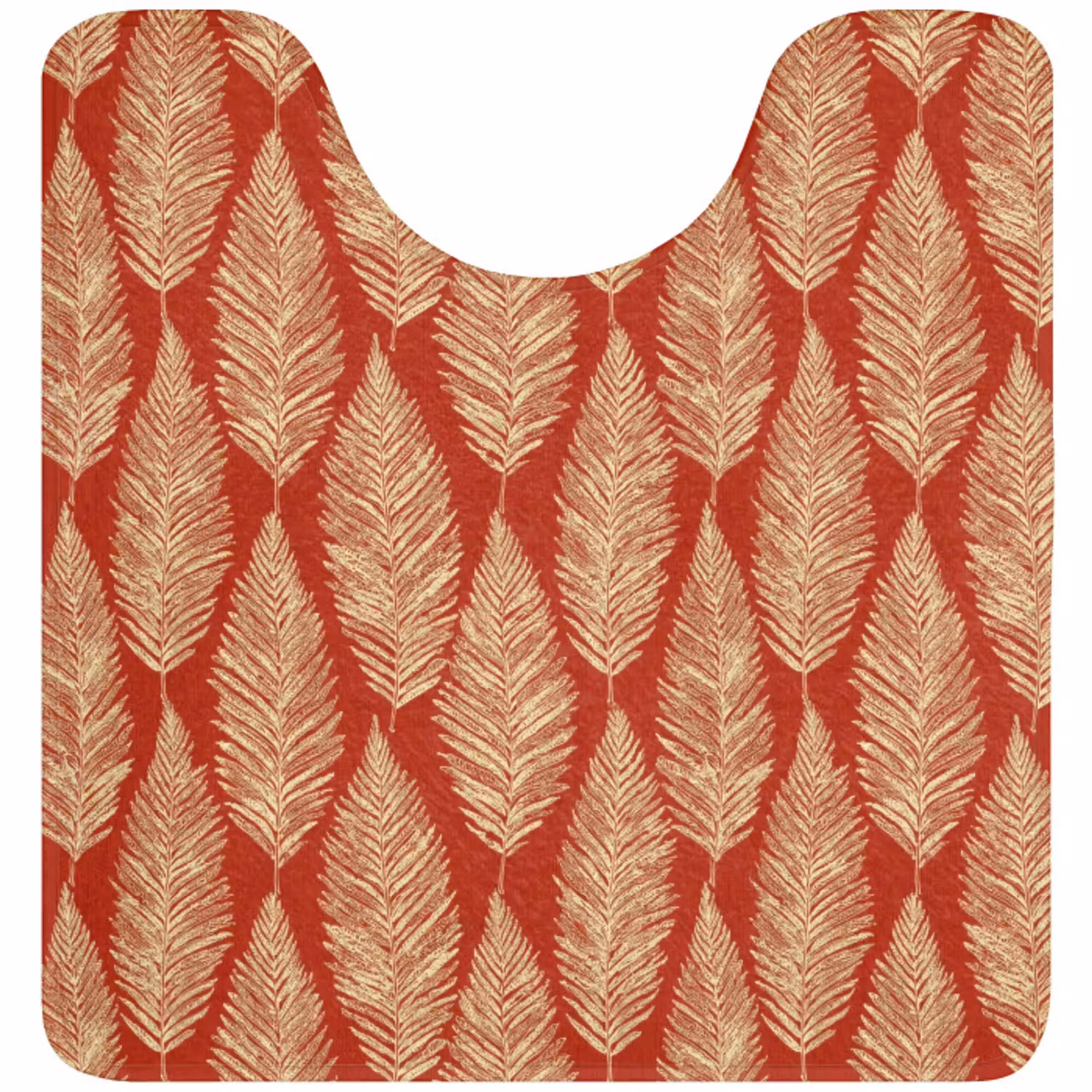 Rood - Botanisch - Varen - Patroon WCmat U-uitsnede middel 1014 -3d