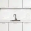 Wit - Marmer - Grijze aders keuken achterwand 2 middel 871 -3d