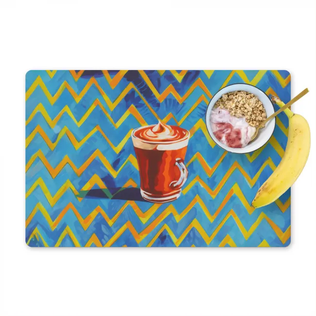 Mok - Koffie - Zigzag - Slagroom Placemat vinyl groot -zzzproduct_Kitchenyeah-website