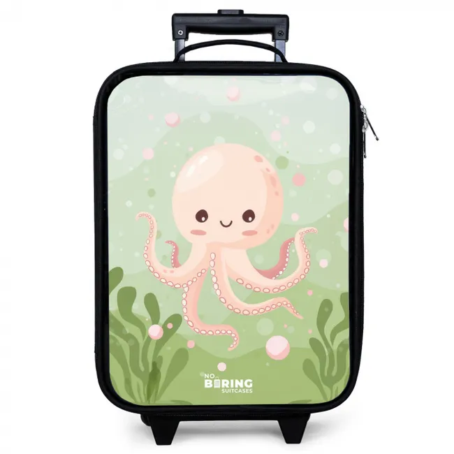 Roze octopus met een lach Kinderkoffer - Zwart klein -zzz_website3d