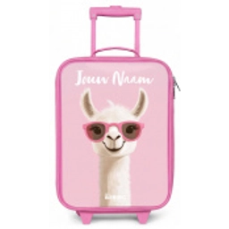 Lama - Wit - Zonnebril - Wimpers Kinderkoffer - Roze klein -zz3dotto