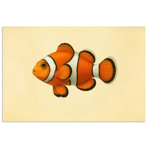 Vis - Oranje - Strepen poster papier klein -3d