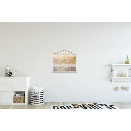 Bomen - Kunst - Acryl - Natuur textielposter latten blank klein -kinderkamer