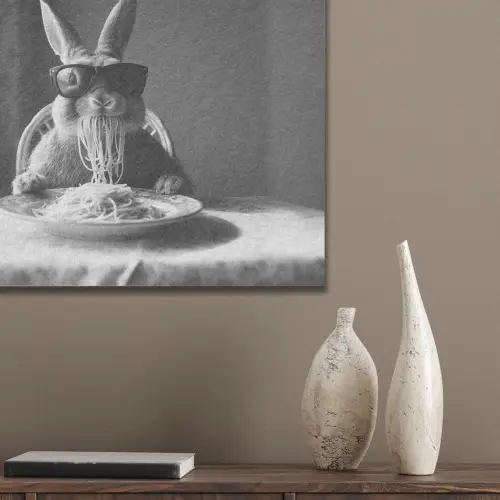 Konijn - Bunny - Zonnebril - Tafelkleed - Pasta - Schattig PET vilt klein -sfeer6_closeup