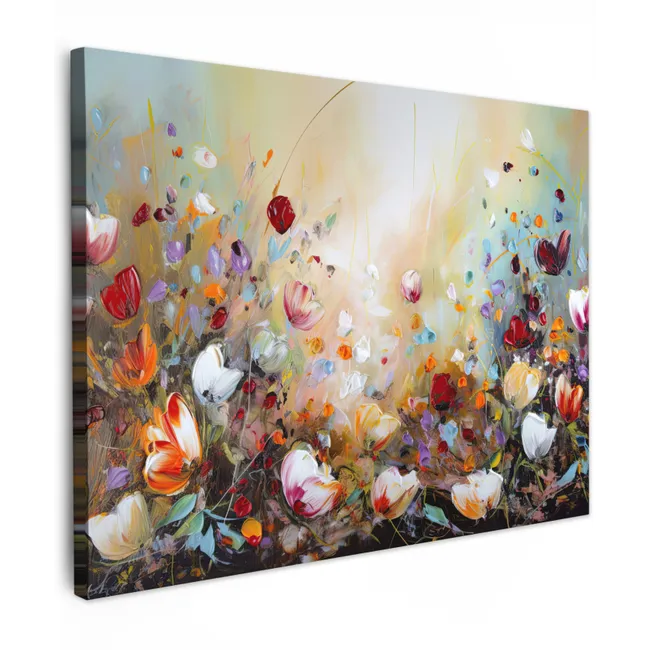 Canvas Print - Oil painting - Flowers - Colorful - Nature