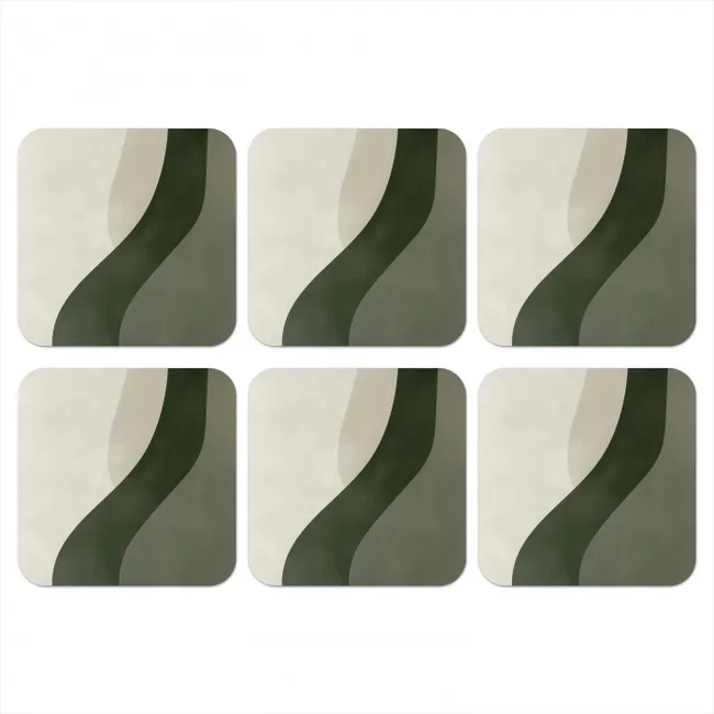 Onderzetter - Japandi - Groen - Abstract - Modern