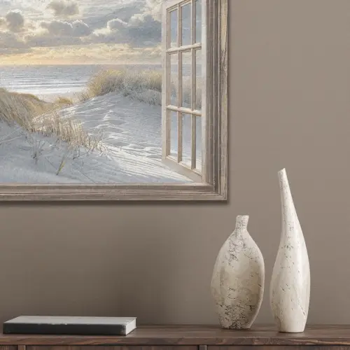 Doorkijk - Strand - Duinen - Zee - Natuur PET vilt klein -sfeer6_closeup