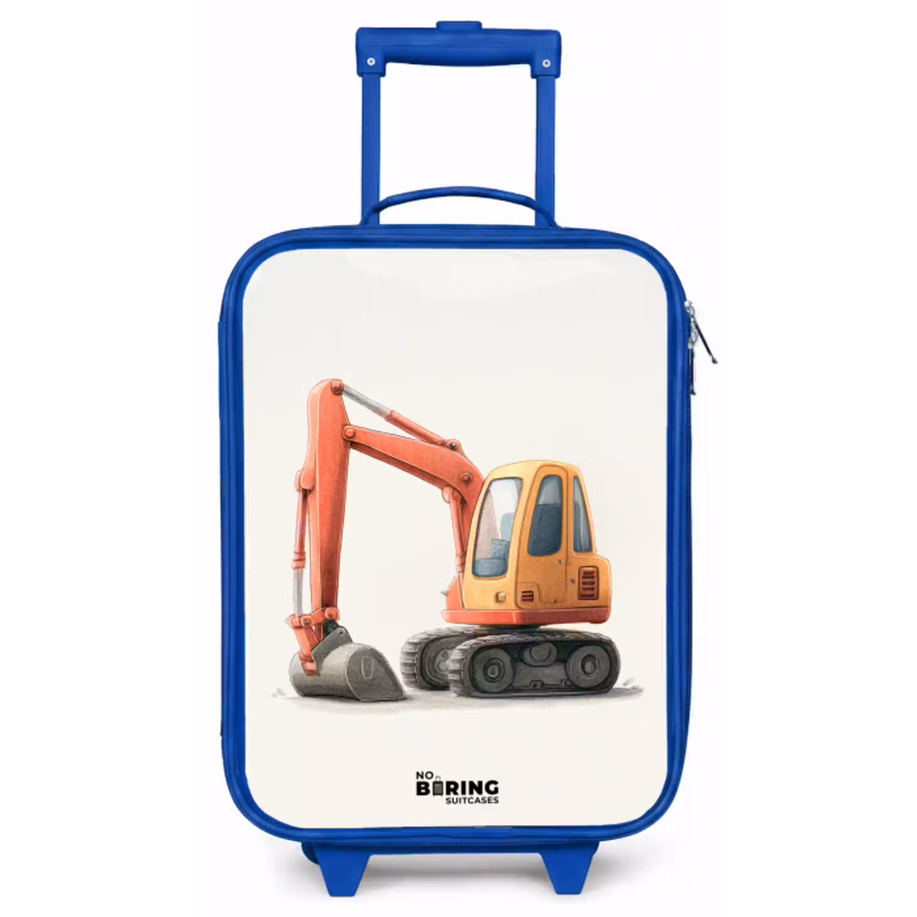 Graafmachine - Getekend - Oranje Kinderkoffer - Blauw klein -zz3dotto
