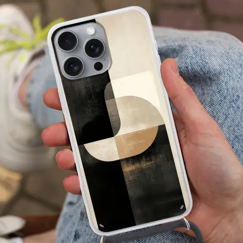 Modern - Vierkant - Vormen Hoesje iPhone 16 Pro Max met koord klein -sfeer3