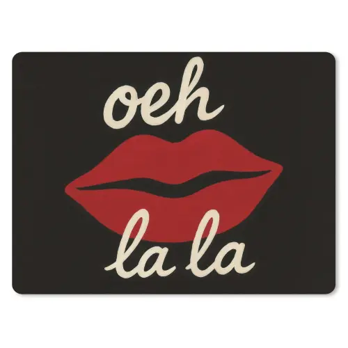 Lip - Rood - Quote muismat rubber klein -3d