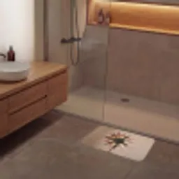 Droogbloem - Protea - Vintage - Beige - Rustiek Badmat klein -sfeer2