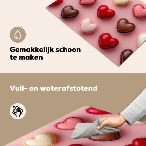 Macarons - Hartjes - Kleurrijk - Roze Inductie beschemer met haakjes klein -ky-schoon-nl