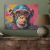 Graffiti - Chimpansee - Aap - Bril - Kleurrijk PET vilt klein -sfeer2