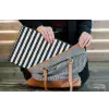 Verticale strepen - Blauw - Crème laptophoes neopreen klein 279 -tas